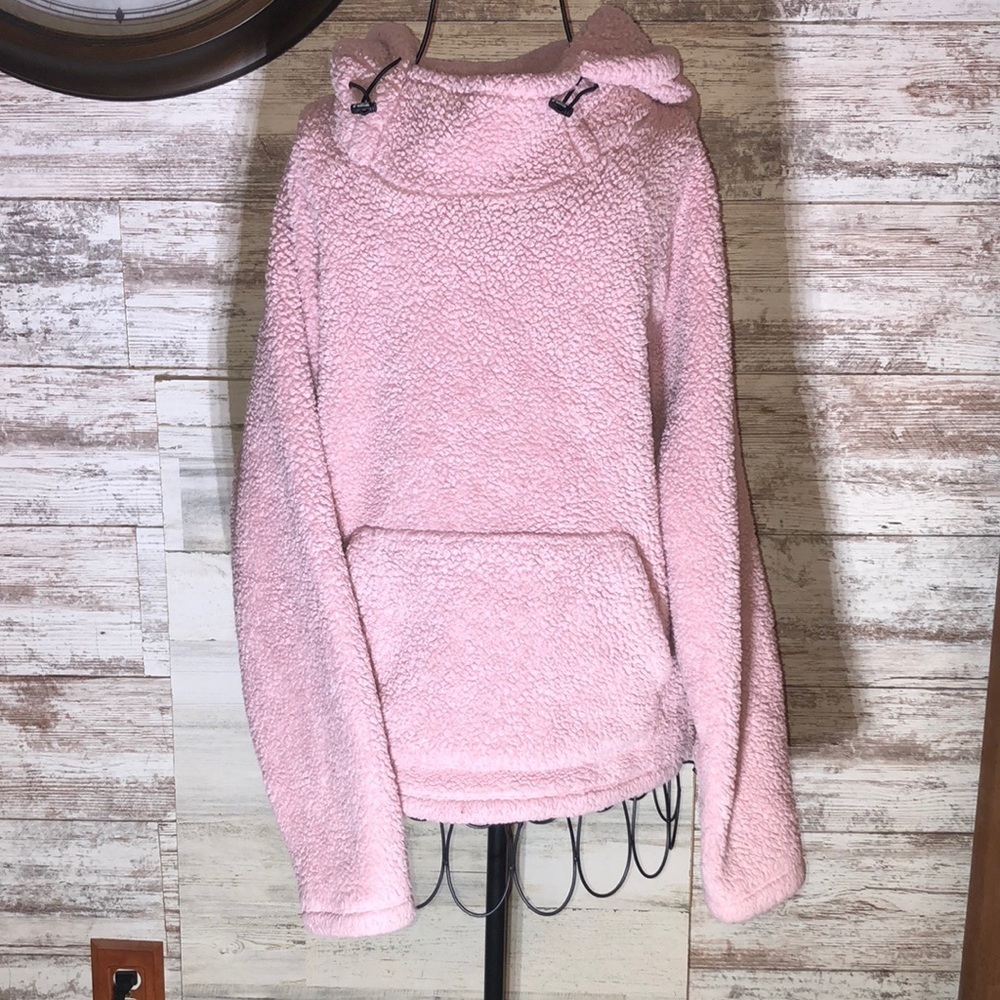 Victoria’s Secret PINK Teddy Funnel Neck Pullover Jacket Pink Size XS wi…​​